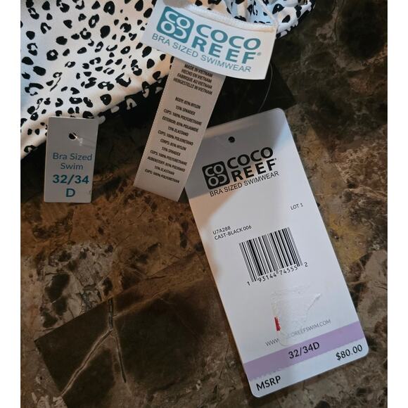 NWT Coco Reef Bra Sized Twist Reversible Underwire Bikini Top 32/34D - Picture 2 of 4